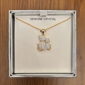 Elegant Gold and Silver Cat Pendant Necklace